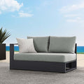 Modway Tahoe Aluminum Modular Left-Facing Outdoor Patio Loveseat Gray by Modway