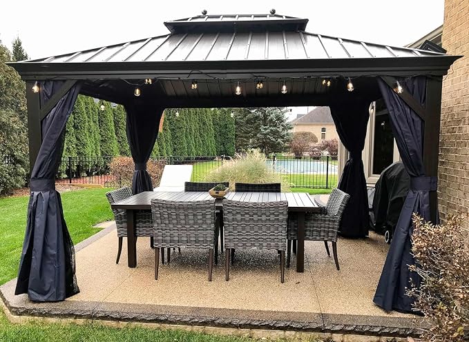 PURPLE LEAF 10' X 12' Hardtop Gazebo Canopy by PURPLELEAF