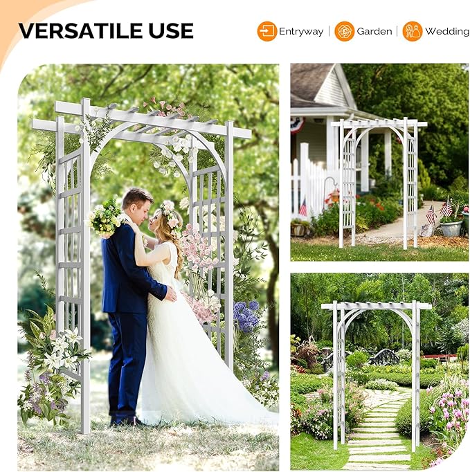 VINGLI Garden Arbor, PVC Wedding Arch - Image 2