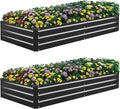 2 Pack 6×3×1ft Galvanized Metal Raised Garden Bed, Metal Planter Kit Box Outdoor by SONFILY