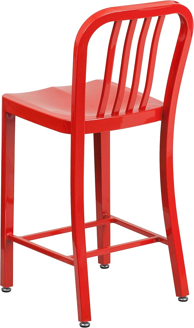 Flash Furniture Gael Commercial Grade 2 Pack 24" High Red Metal Indoor-Outdoor - Image 6