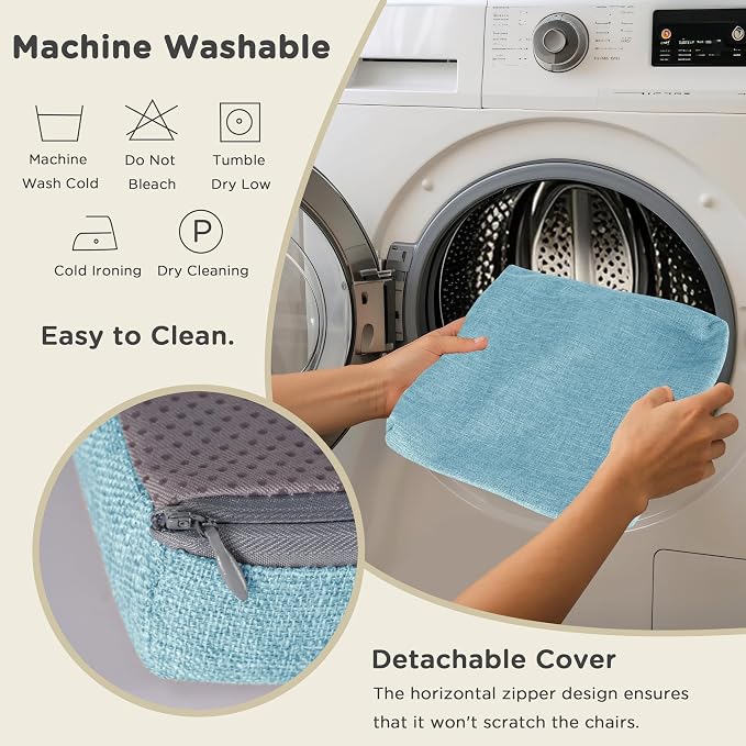 AddGrace Anti-Slip Bar Stool Cushions Square Bar Stool Seat Cushions - Image 4