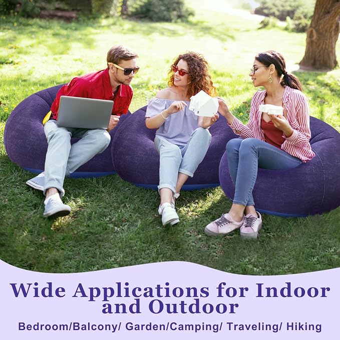 Realspring Inflatable Bean Bag Chairs Outdoor Blow up Camping Chairs Inflatable - Image 5