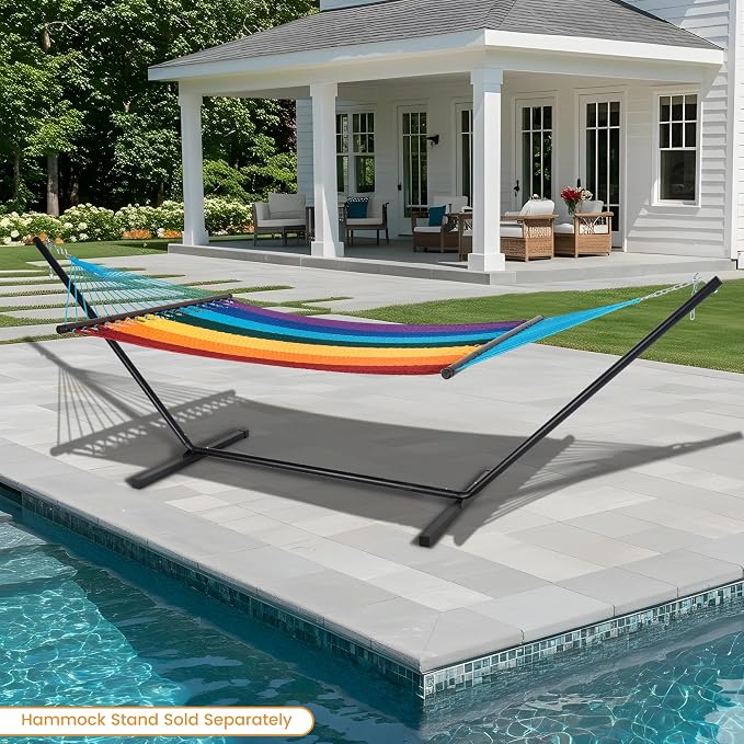 Lazy Daze Hammocks 10.5 FT Double 2 Person Caribbean Rope Hammock, Hand Woven - Image 8