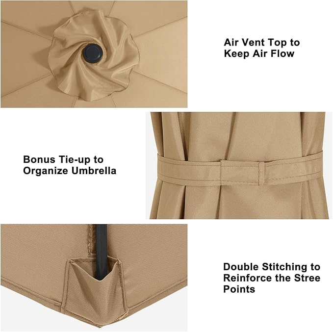 MASTERCANOPY Patio Umbrella 9 ft Replacement Canopy - Image 4