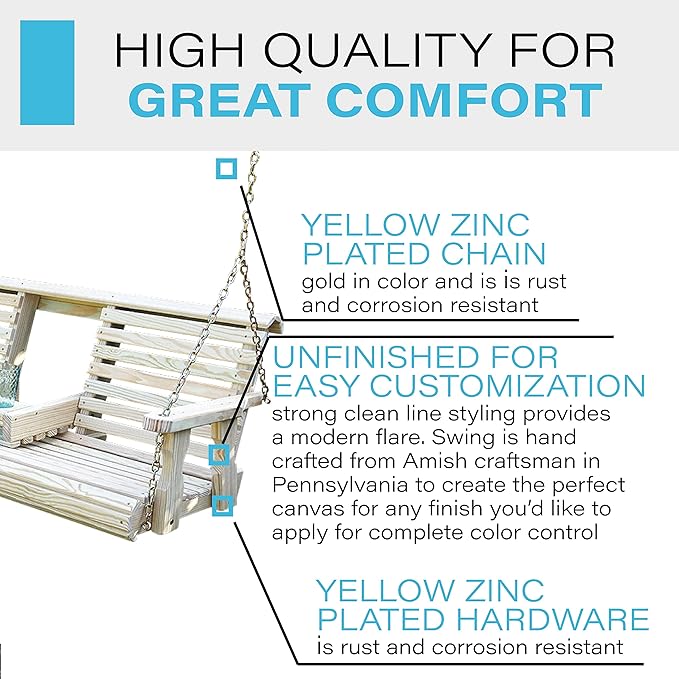 Porchgate Amish Heavy Duty Console Porch Swing - Image 3