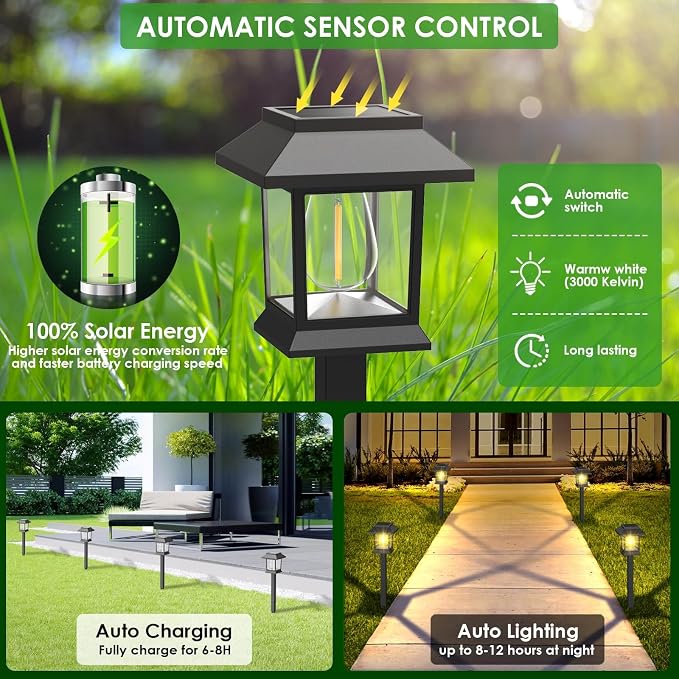 Solar Outdoor Lights, 12 Pack Solar Pathway Lights Waterproof, Landscape - Image 5
