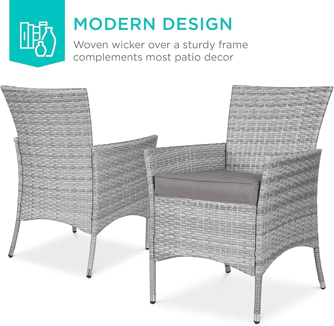Best Choice Products 5-Piece Indoor Outdoor Wicker Dining Set Furniture - Image 2