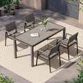 5-Piece Outdoor Dining Set, Aluminum Dining Table Set by Vexwalx