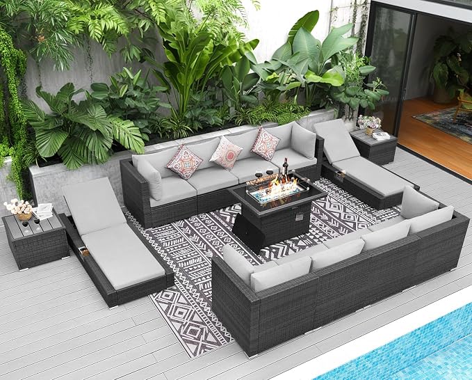 NICESOUL 13 Piece Outdoor Wicker Patio Furniture - Image 2