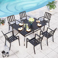 PHI VILLA 7 Piece Metal Outdoor Patio Dining Bistro Sets by PHIVILLAThepioneerofcomfortablehouseholdsupplies