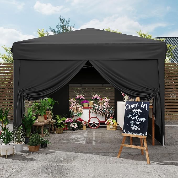 10x10 Pop Up Canopy Tent with 4 SideWalls, Easy Up Canopy with 3 Adjustable - Image 7