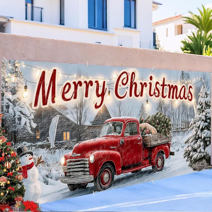 Christmas Garage Door Banner 6x13FT, Merry Christmas Garage Door Cover - Image 6