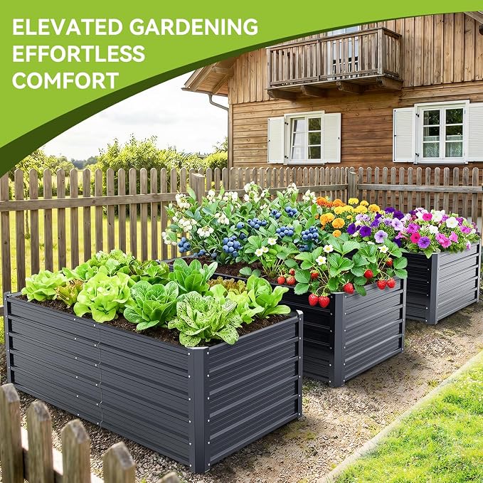 Ohuhu 6x3x1.9FT Metal Raised Garden Bed Outdoor, Reinforced Galvanized Steel - Image 7