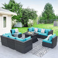 BULEXYARD 9 Piece High Back Outdoor Sectional Seating by BULEXYARDFURNITURE