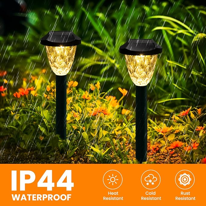 GIGALUMI 8 Pack Solar Lights Outdoor, Solar Pathway Lights - Image 3