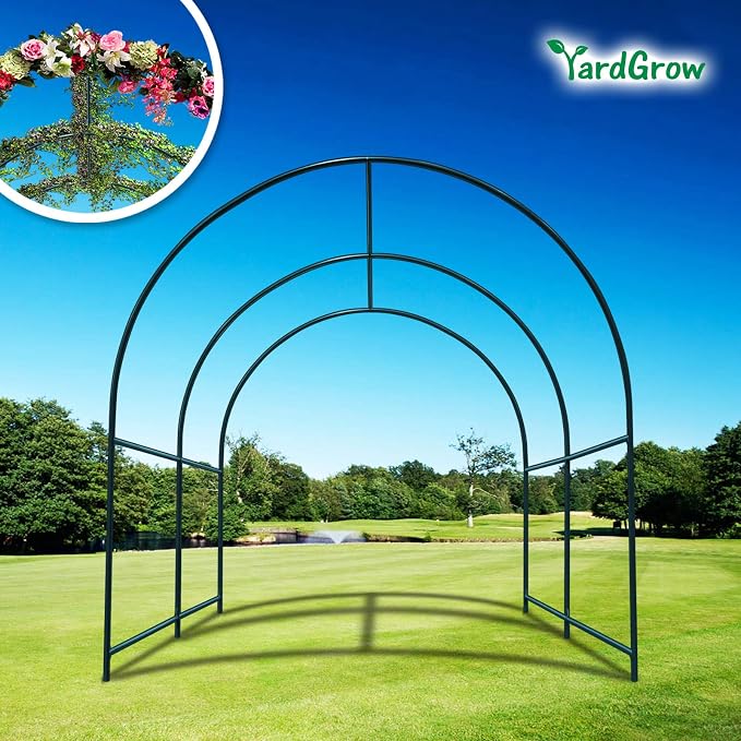 YardGrow Large Garden Support Arch Frame Climbing Plant Arch Arbor - Image 2