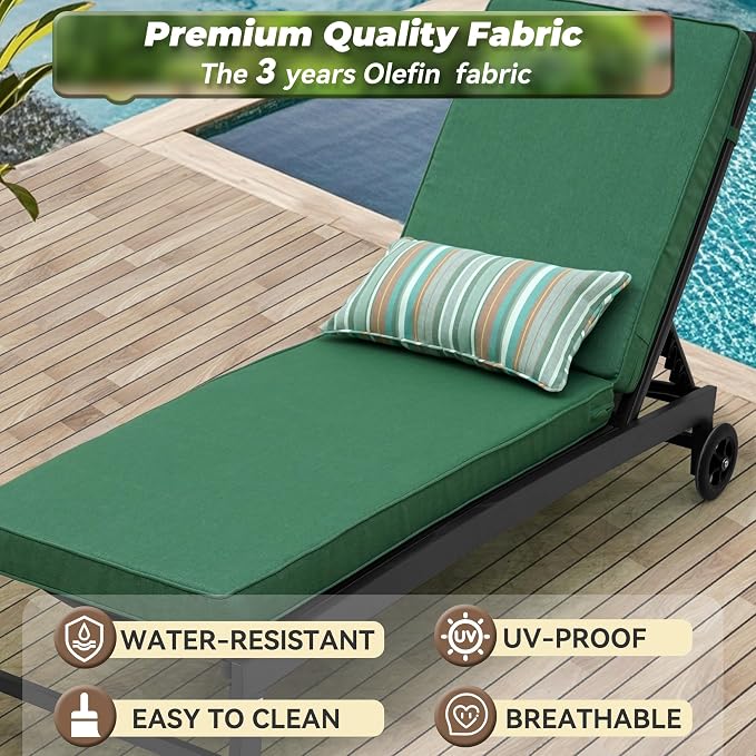 Outdoor Chaise Lounge Cushions, Olefin Lounge Cushion, Rainproof Color - Image 4