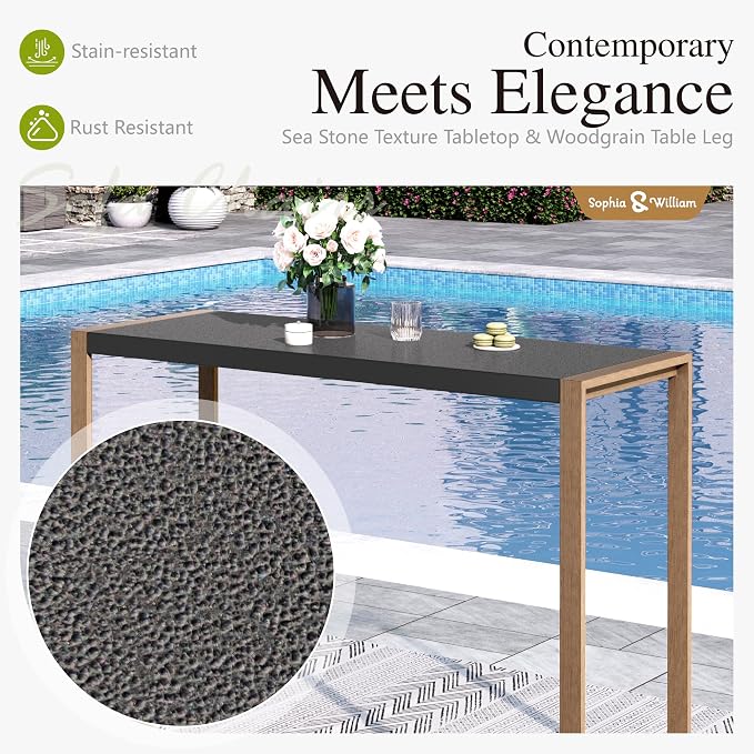 Sophia & William Outdoor Bar Set, Patio Bar Table and Chairs Set, Bar Height - Image 4