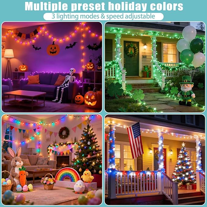 LitHome 100 LED Solar Christmas String Lights Outdoor, 33FT 34Colors Changing - Image 7