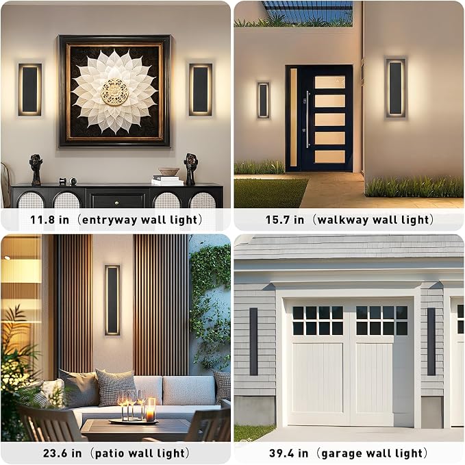 .  Long Outdoor LED Wall Lights, Modern Exterior Garage Wall Light - Image 9