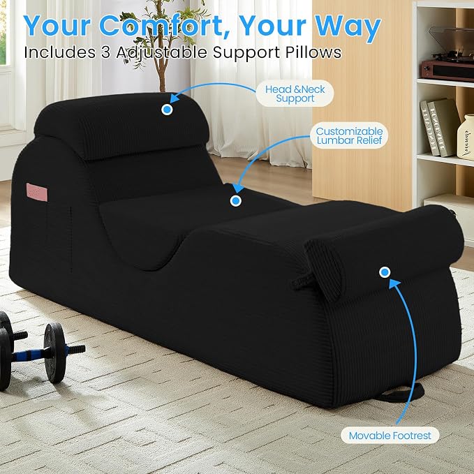 ijuicy 25" Wide Corduroy Yoga Chair, Yoga Lounge Chair - Image 5