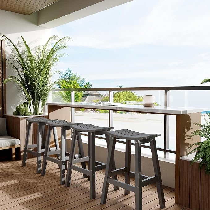 All-Weather Bar Stools Set of 2, Never Rot or Fade, - Image 2