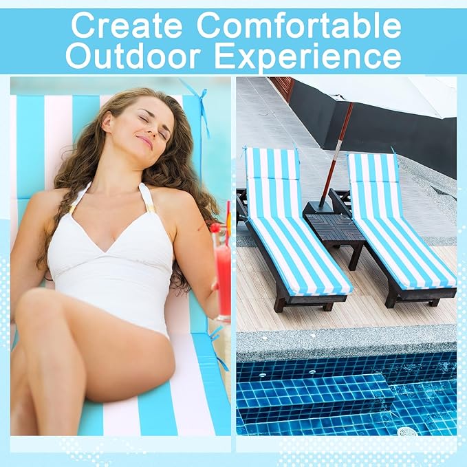 1 Pcs Indoor Outdoor Chaise Lounge Cushions Sponge Bench Outdoor Furniture - Image 4