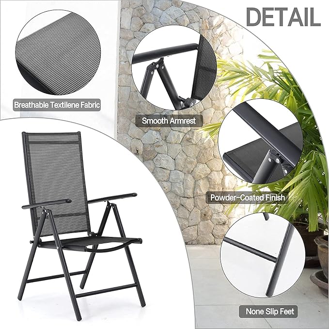 PHI VILLA 3 pcs Patio Bistro Set, Outdoor Bistro Furniture Set - Image 6