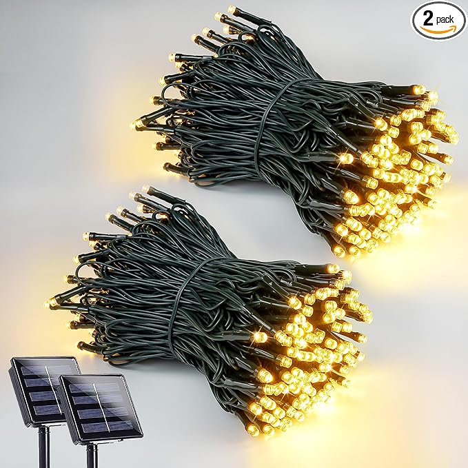 2 Pack 200 LED Solar String Lights by EEW