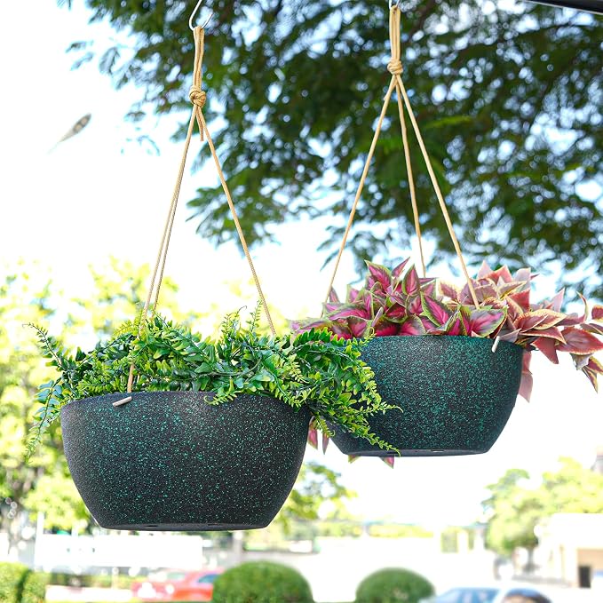 13 Inch 2 Pack Large Hanging Planters - Image 3
