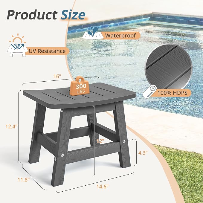 LUE BONA Outdoor Adirondack Ottomans, Footrest Footstool Set of 2, Outdoor Foot - Image 2