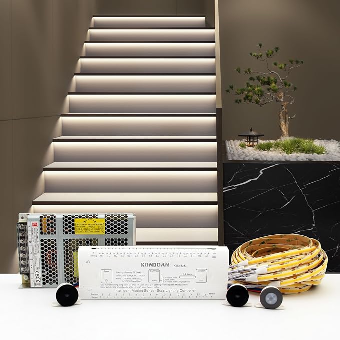 Intelligent Motion Triggered LED Stair Lighting Kit KMG-3233 by KOMIGAN