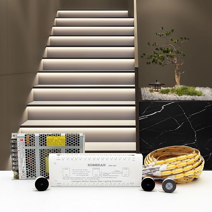 Intelligent Motion Triggered LED Stair Lighting Kit KMG-3233 by KOMIGAN