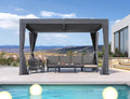 PURPLE LEAF Louvered Pergola 10' x 13' Outdoor Aluminum Modern Gray Pergola by PURPLELEAF