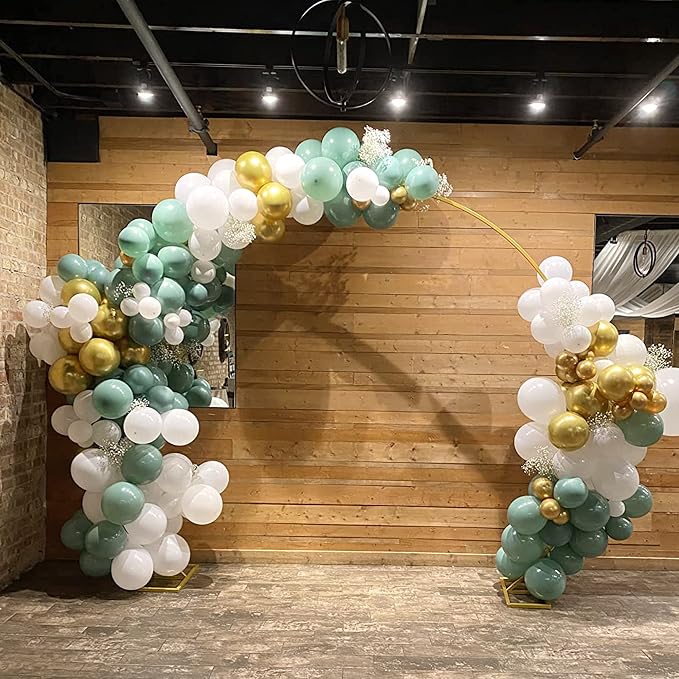 Wokceer 9.2 FT Large Circle Balloon Arch Stand Gold Metal Round Arch Backdrop - Image 5