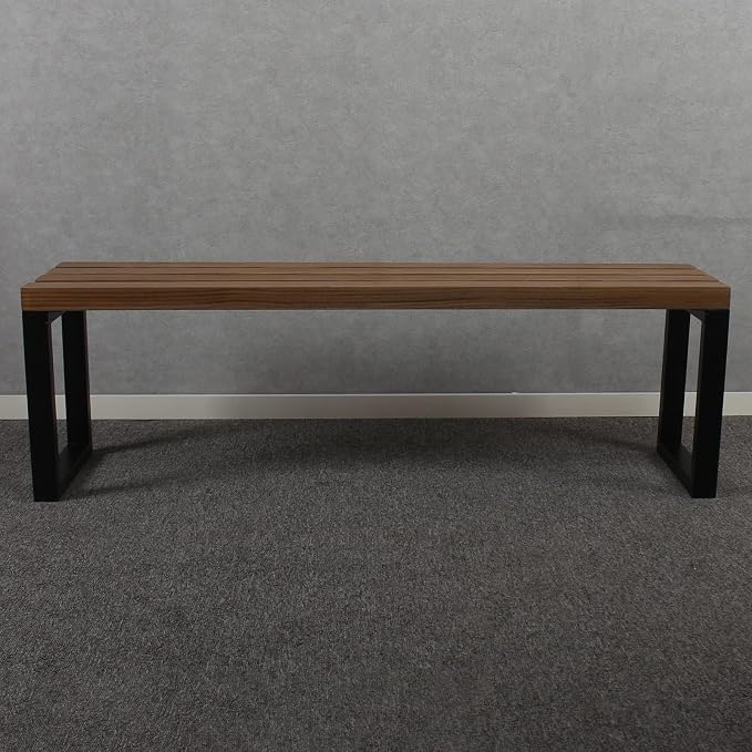 MBQQ Outdoor Soild Wood Bench, 55 inch Patio Picnic Bench, Oil Finished - Image 6
