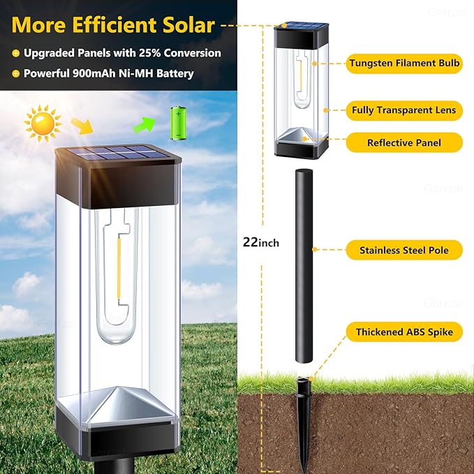 Solar Pathway Lights Outdoor Waterproof Solar Outdoor Lights - Image 2