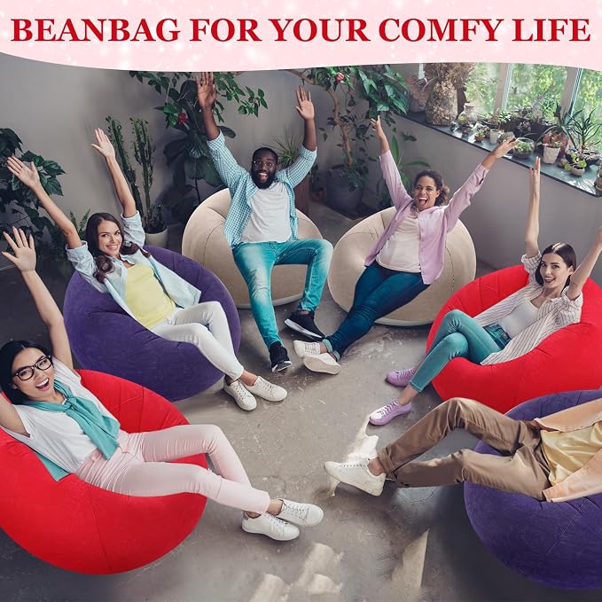 Realspring Inflatable Bean Bag Chairs Outdoor Blow up Camping Chairs Inflatable - Image 7