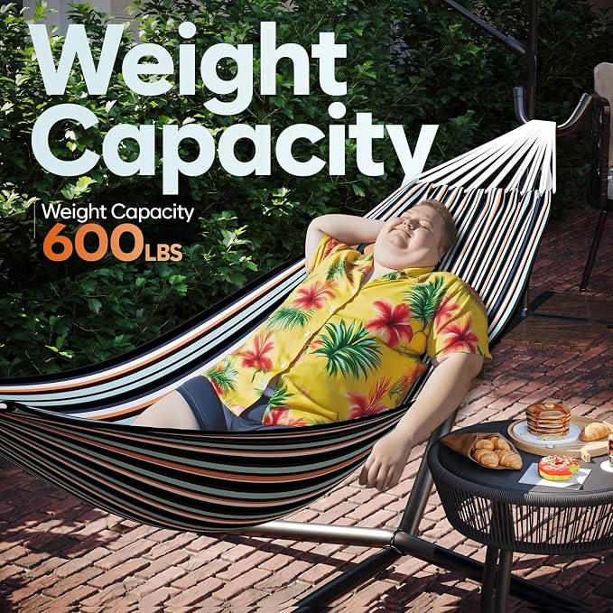 Hammock with Stand for Outside, 600lbs Portable Hammock with Carrying Bag for - Image 4
