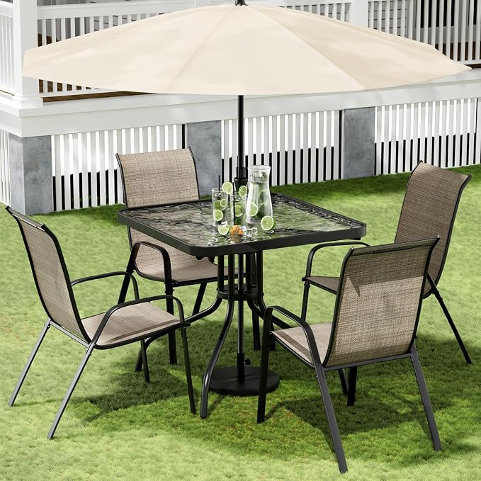 Arlopu 5 Piece Outdoor Patio Dining Set, Porch Furniture - Image 9