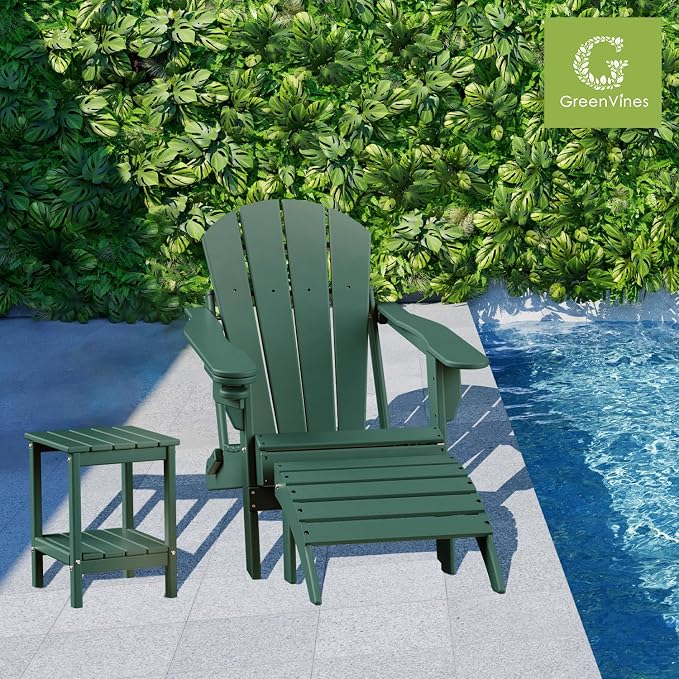 GREENVINES Adirondack-Outdoor-Side-Table | Set of 4 | 14 x 13 Inches | HDPE - Image 2