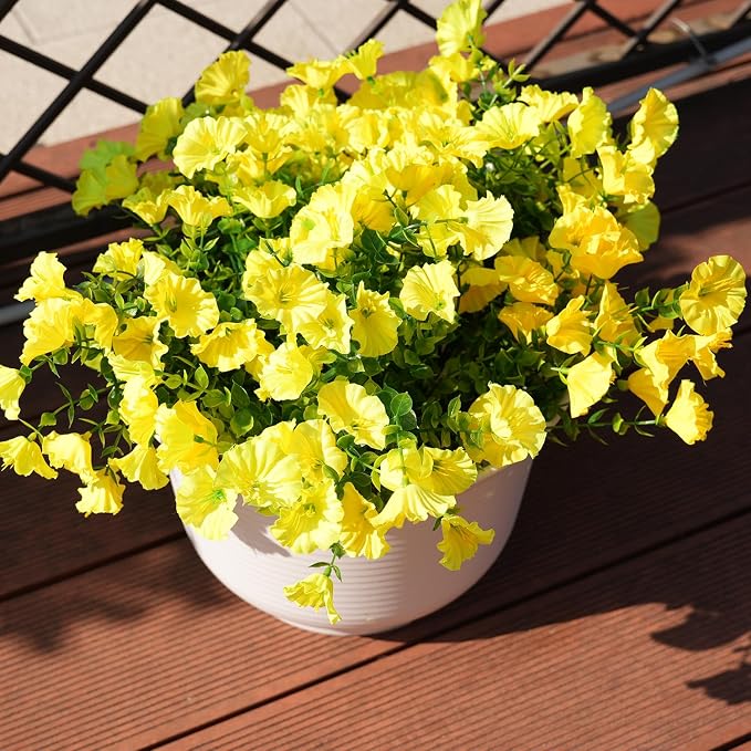 Artificial Flowers for Outdoors, UV Resistant Fake Silk Morning Glory, - Image 6