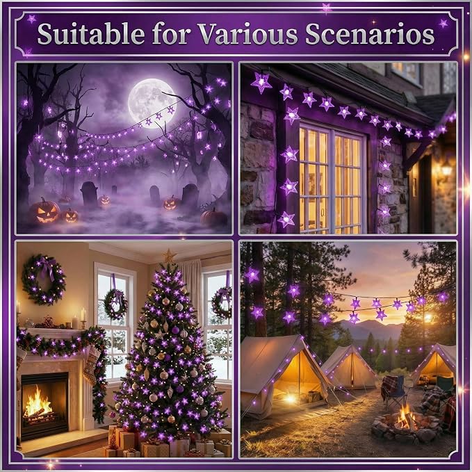 Twinkle Solar Star String Lights Outdoor Waterproof Fairy Lights 39FT 100 LED - Image 6
