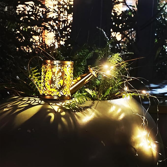 Solar Watering Can Lights, Outdoor Garden Decor, LED Waterproof String Light - Image 2