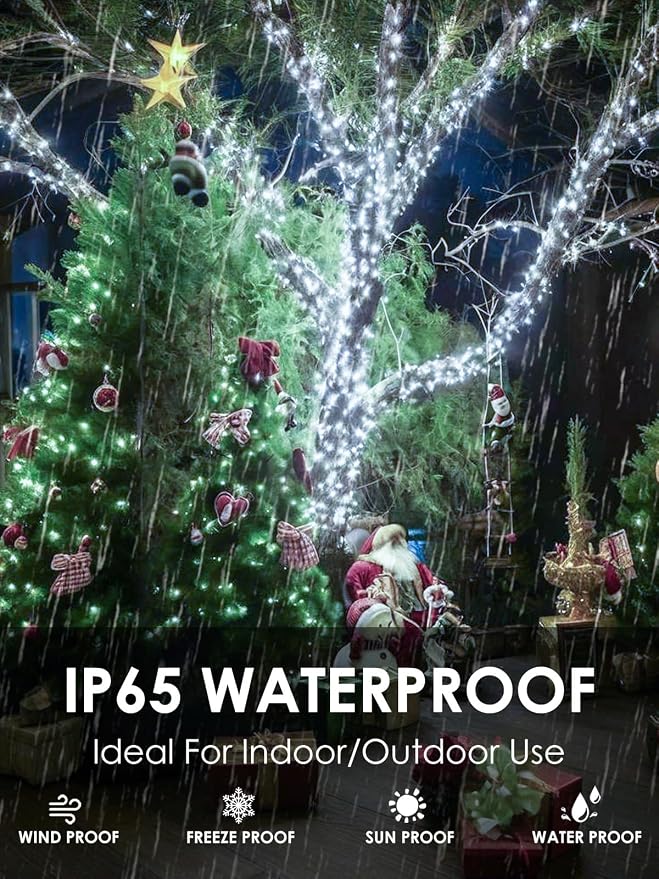 4-pack Solar Christmas Lights Outdoor Waterproof, 400LED 132FT Solar String - Image 3