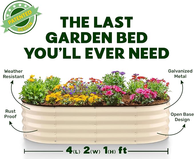 Plant & Plot Galvanized Raised Garden Beds Outdoor // 4×2×1 ft Planter Raised - Image 5
