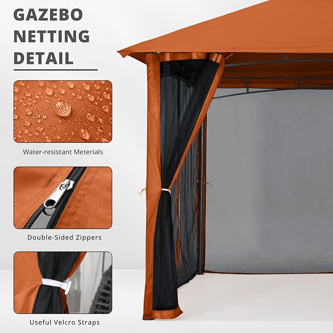 MASTERCANOPY Patio Gazebo Mosquito Netting Screen Walls - Image 3