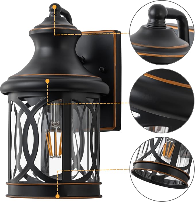 2-Pack Outdoor Wall Lights, Porch Lights, Waterproof Outdoor Wall Sconce - Image 3