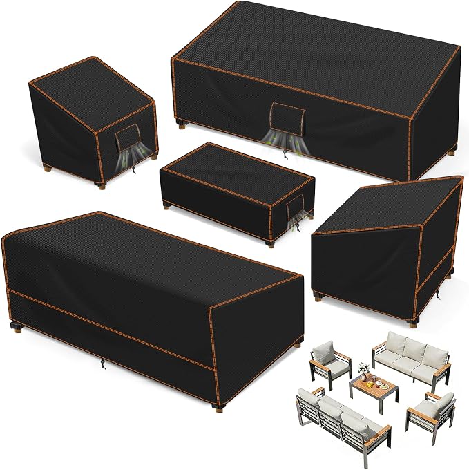 SUNICO Outdoor Cover for Patio Furniture, 5 Piece Patio Set Cover Waterproof by Unknown